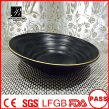 P&T porcelain factory,porcelain glazed bowls, black bowls, salad bowls